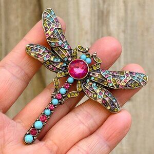 Brand New Large Rhinestone Dragonfly Brooch Vintage Style Dragonfly Pin